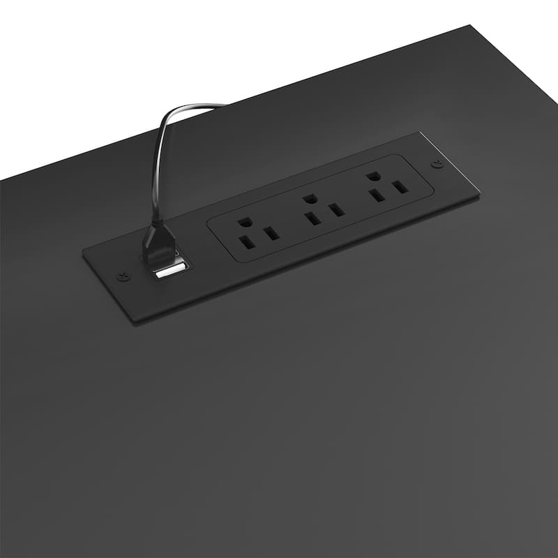 Chest of Drawers with LED Lights and Outlets,Wood Drawer Dresser for Clothes Storage