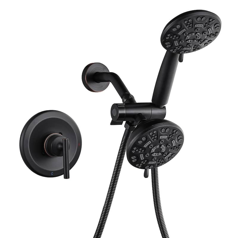 WOWOW Single-Handle 7-Spray Dual Shower Head Shower Faucet - Oil Rubbed Bronze