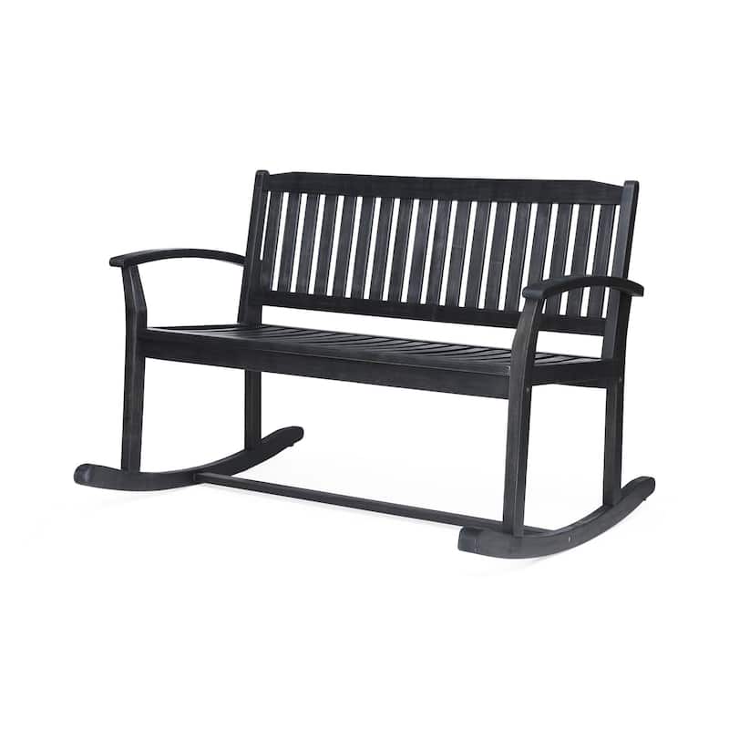 Patio Acacia Wood Rocking Loveseat