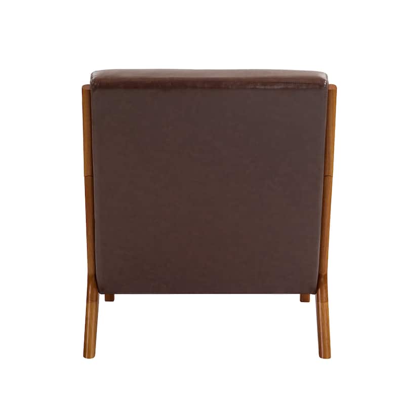 Mid Century Solid Wood Upholstered Accent Chair