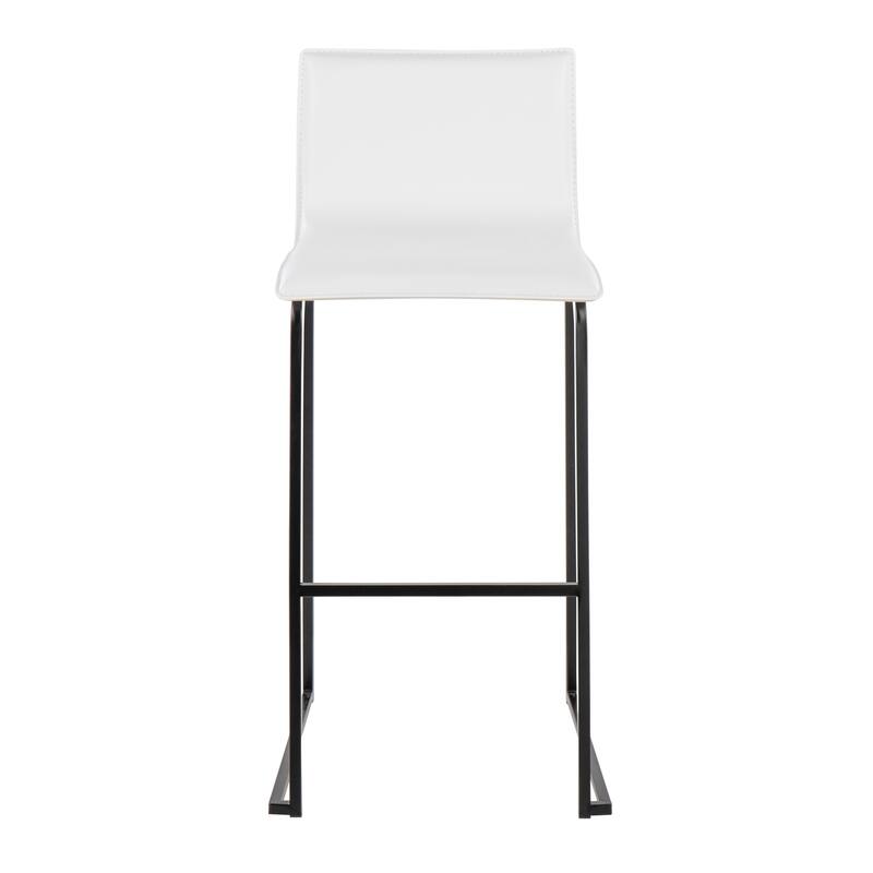 Silver Orchid Mara Upholstered Bar Stool - Set of 2 - White/Black