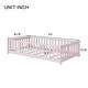 preview thumbnail 128 of 173, Toddler Floor Bed with Fence and Door, Montessori Platform Floorbed with Safety Guardrails for Children Boys Girls Kids Playroom