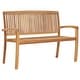 preview thumbnail 2 of 10, vidaXL Stacking Patio Bench with Cushion 50.6" Solid Teak Wood