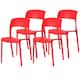 Modern Molded Plastic Outdoor Dining Chair with Open Curved Back