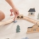 preview thumbnail 7 of 6, 100-pc Wooden Train Set for Toddlers Ages 1+ by Comfy Cubs - 100 Pieces