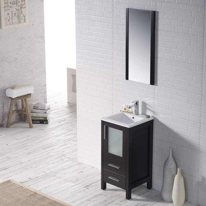Blossom 16" Solid Wood Bathroom Vanity with Ceramic Sink