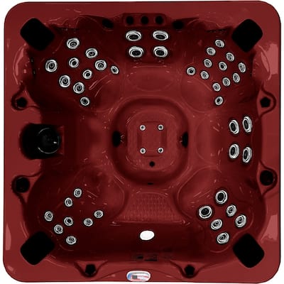 7-Person 56-Jet Premium Acrylic Bench Spa Standard Hot Tub with Sound System and LED Waterfall