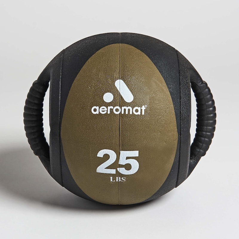 Aeromat Dual Grip Power Medicine Ball - 25 lbs - Brown
