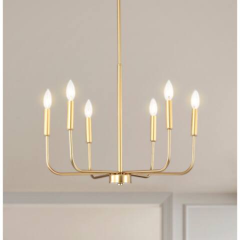 Triona 22 Inch Modern Classic Gold Chandelier 6 Light - N/A