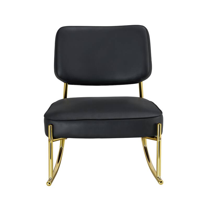 PU/Teddy suede material cushioned rocking chair with metal legs