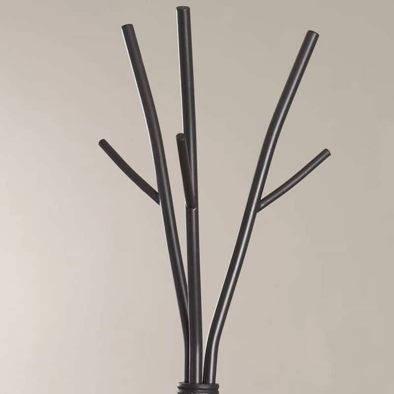 74-Inch Tall Freestanding Coat Rack with Metal Frame 11 Hooks Entryway Umbrella Stand - 74'' H X 18.5'' W X 18.5'' D