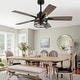 preview thumbnail 18 of 38, Cusp Barn 52/60/72 Inch Farmhouse Caged Ceiling Fan with Lights and Remote, Industiral 6 Speeds Chandelier Ceiling Fan