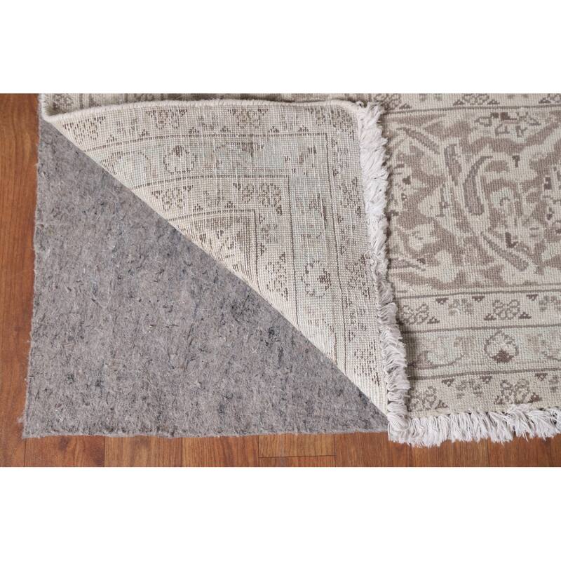 Hand Knotted Oriental 100% Wool Carpet Traditional Floral Beige & Ivories Kashan Area Rug - 12' 5'' X 9' 5''