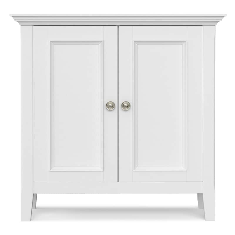 WYNDENHALL Halifax Solid Wood Transitional Low Storage Cabinet - 32"w x 14"d x 31" h