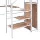 preview thumbnail 19 of 18, Twin Size Metal Loft Bed with Desk and Metal Grid, Stylish Metal Frame Bed with Lateral Storage Ladder and Wardrobe