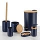 preview thumbnail 24 of 63, Bathroom Accessories with Natural Accents, Modern 6-piece Set Navy Blue