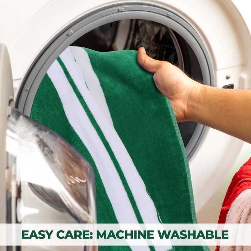 Superior Striped Large Oversized Cotton Beach Towel - Set of 2