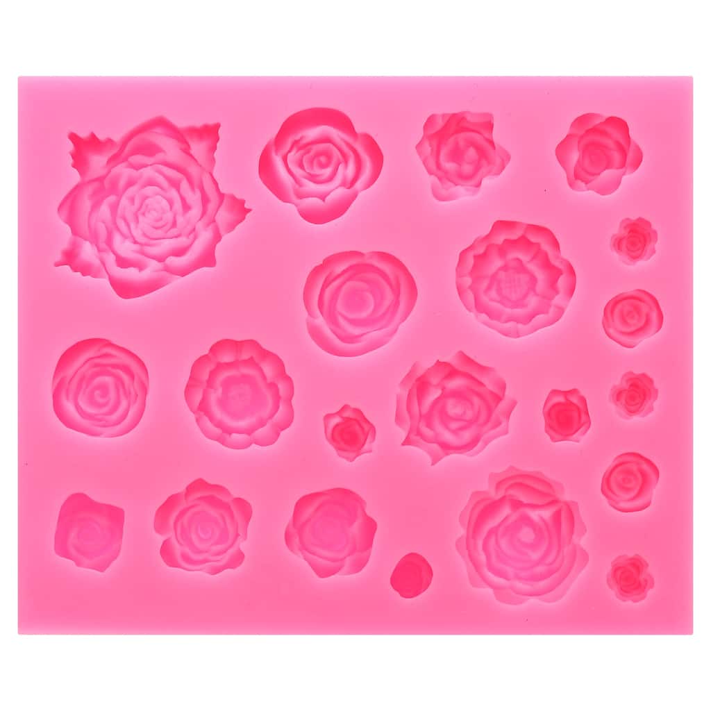 Polymer Clay Mold, Fondant Mold Roses Flower Mold Silicone