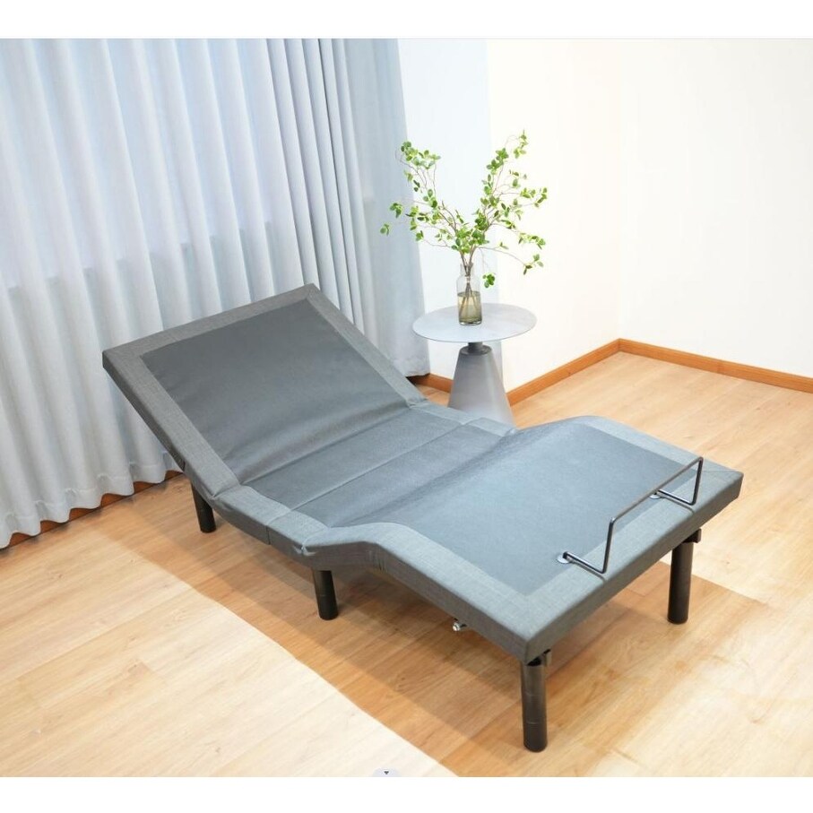 Adjustable bed shop frame with storage