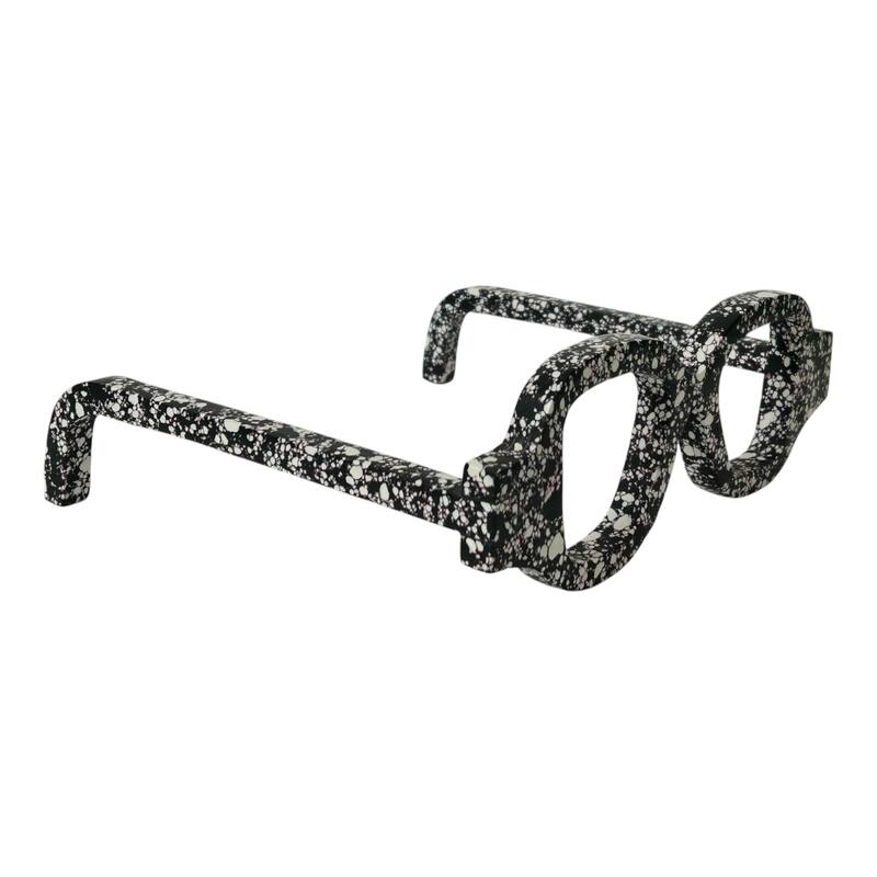 Stone Decorative Object Eyeglasses Shape Carved Sculptural Accent - 9" x 8" x 3"