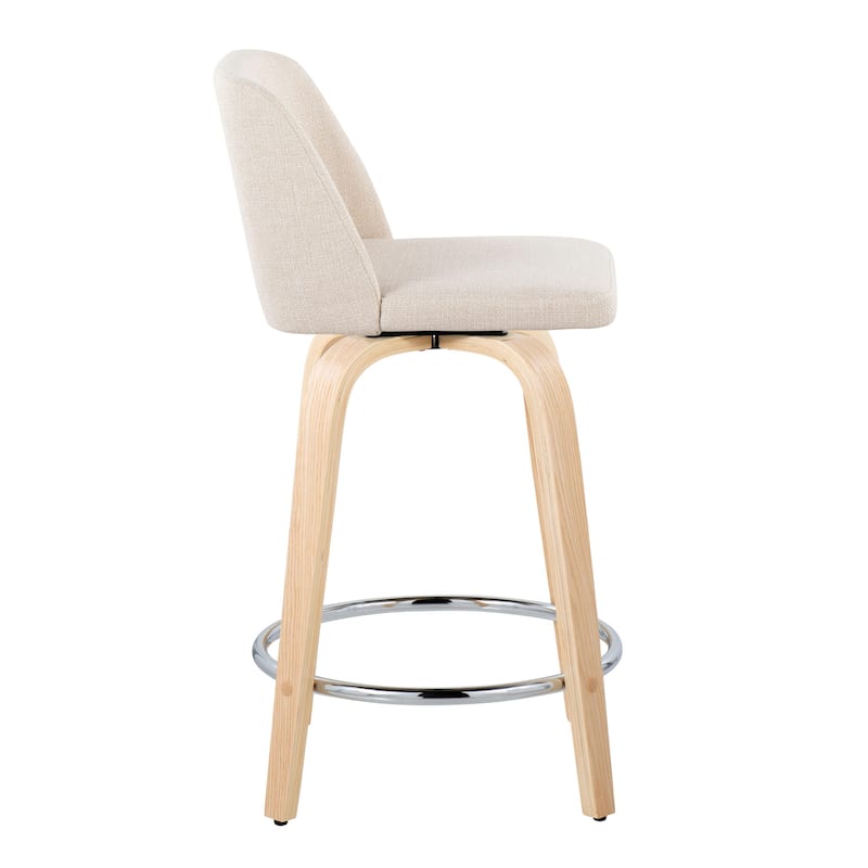 Carson Carrington Vallberga 24" Counter Stool with Natural Wood Base (Set of 2)