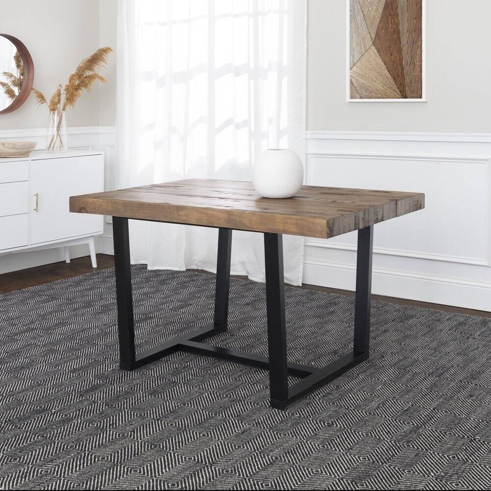 Distressed Solid Wood Dining Table - Reclaimed Barnwood