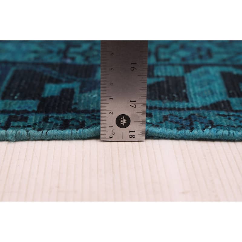 ECARPETGALLERY Hand-knotted Color Transition Turquoise Wool Rug - 4'3 x 6'7