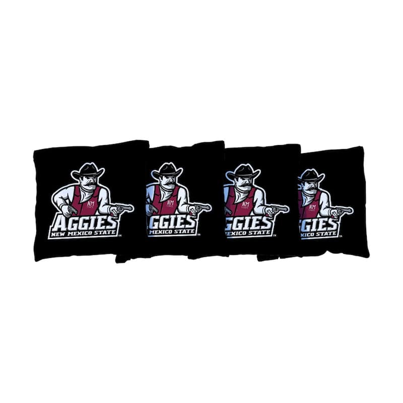 New Mexico State Aggies Black Cornhole Bags - All-Weather Resin Filled
