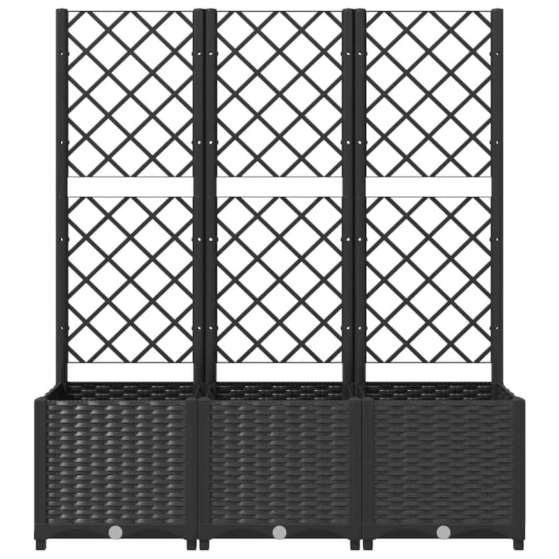 vidaXL Garden Planter with Trellis Plant Pot Flower Box Raised Bed Outdoor PP