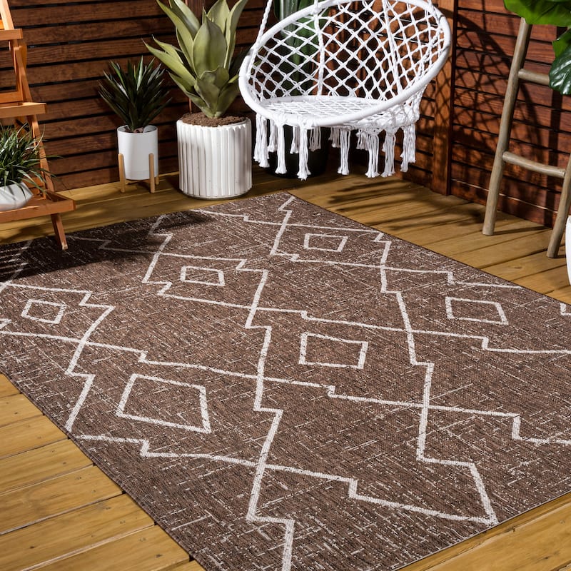 JONATHAN Y Derya Tribal Diamond Trellis Indoor/Outdoor Area Rug