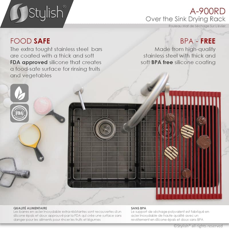 STYLISH Multipurpose Over Sink Roll-Up Dish Drying Rack
