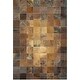 preview thumbnail 4 of 17, Handmade Couristan Chalet Tile Cowhide Leather Area Rug 2' x 4' - Brown