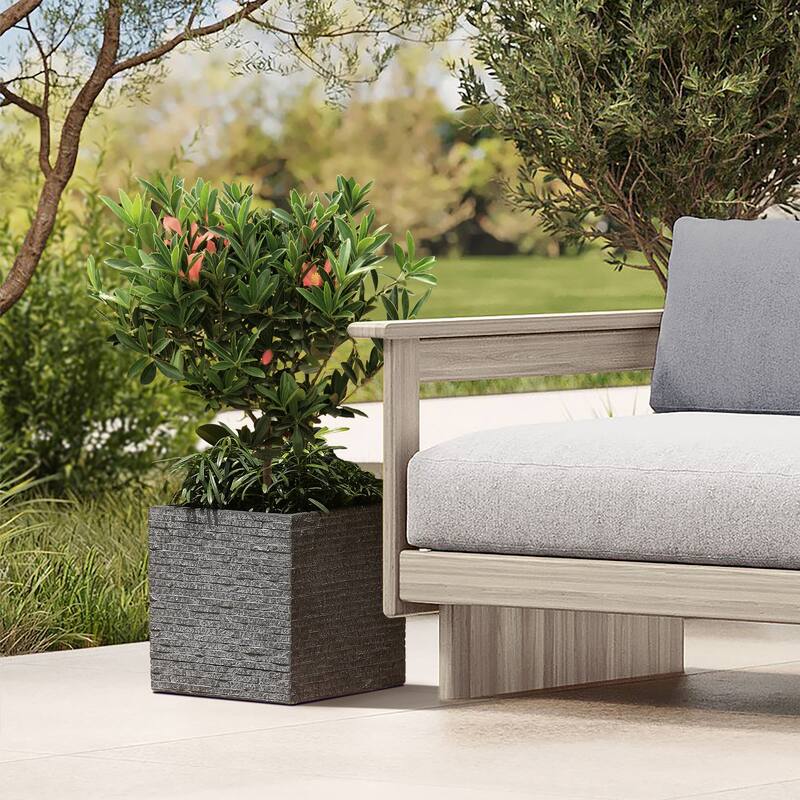 Square Grey MgO Planter, Indoor and Outdoor