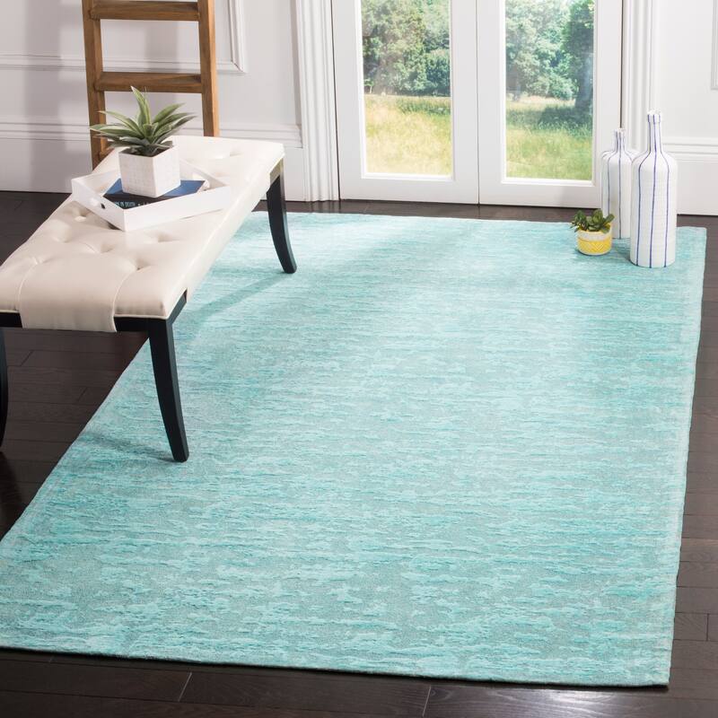 SAFAVIEH Handmade Flatweave Marbella Jessicah Modern Polyester Rug - 8' x 10' - Blue/Turquoise