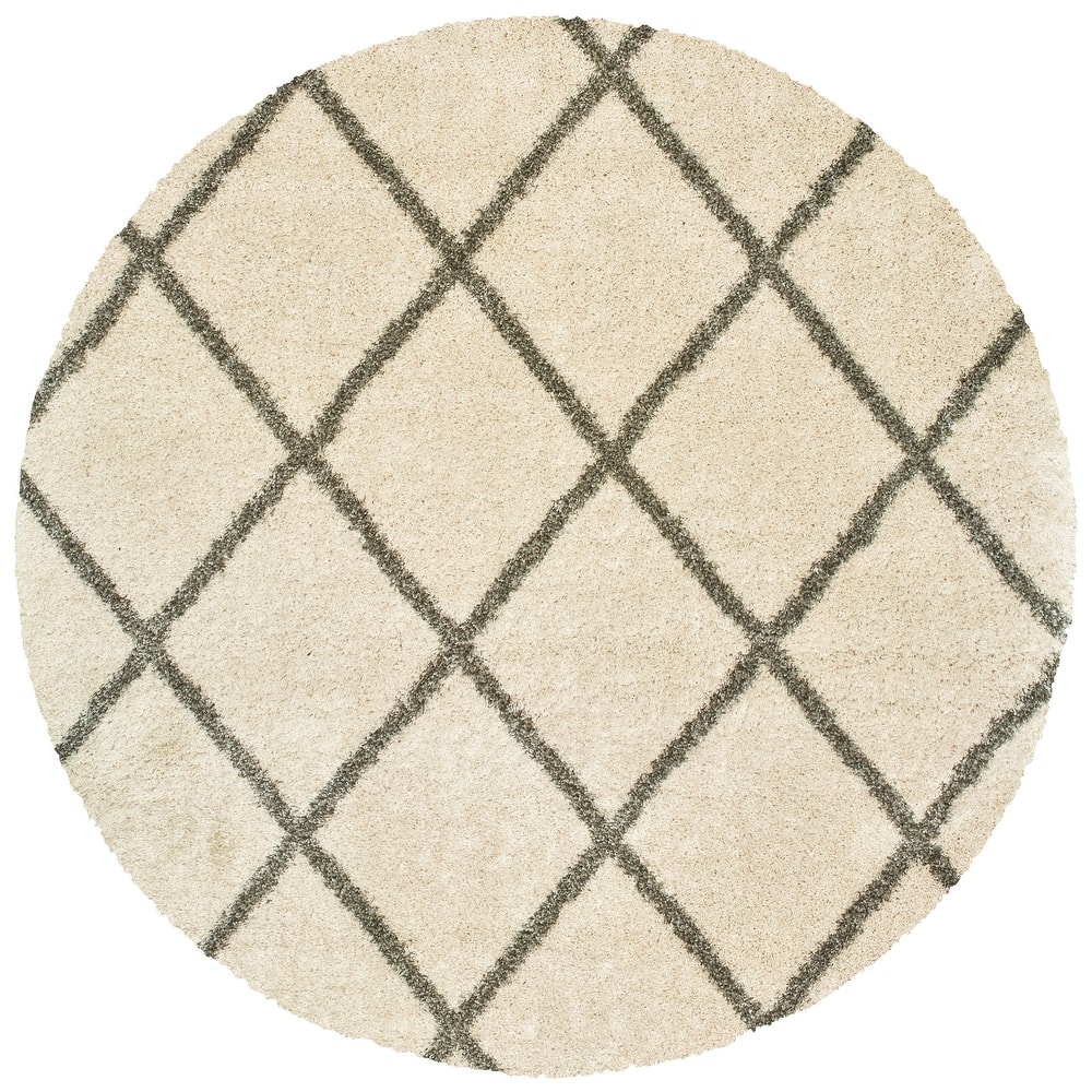 Style Haven Suncrest Charcoal Lattice Shag Area Rug