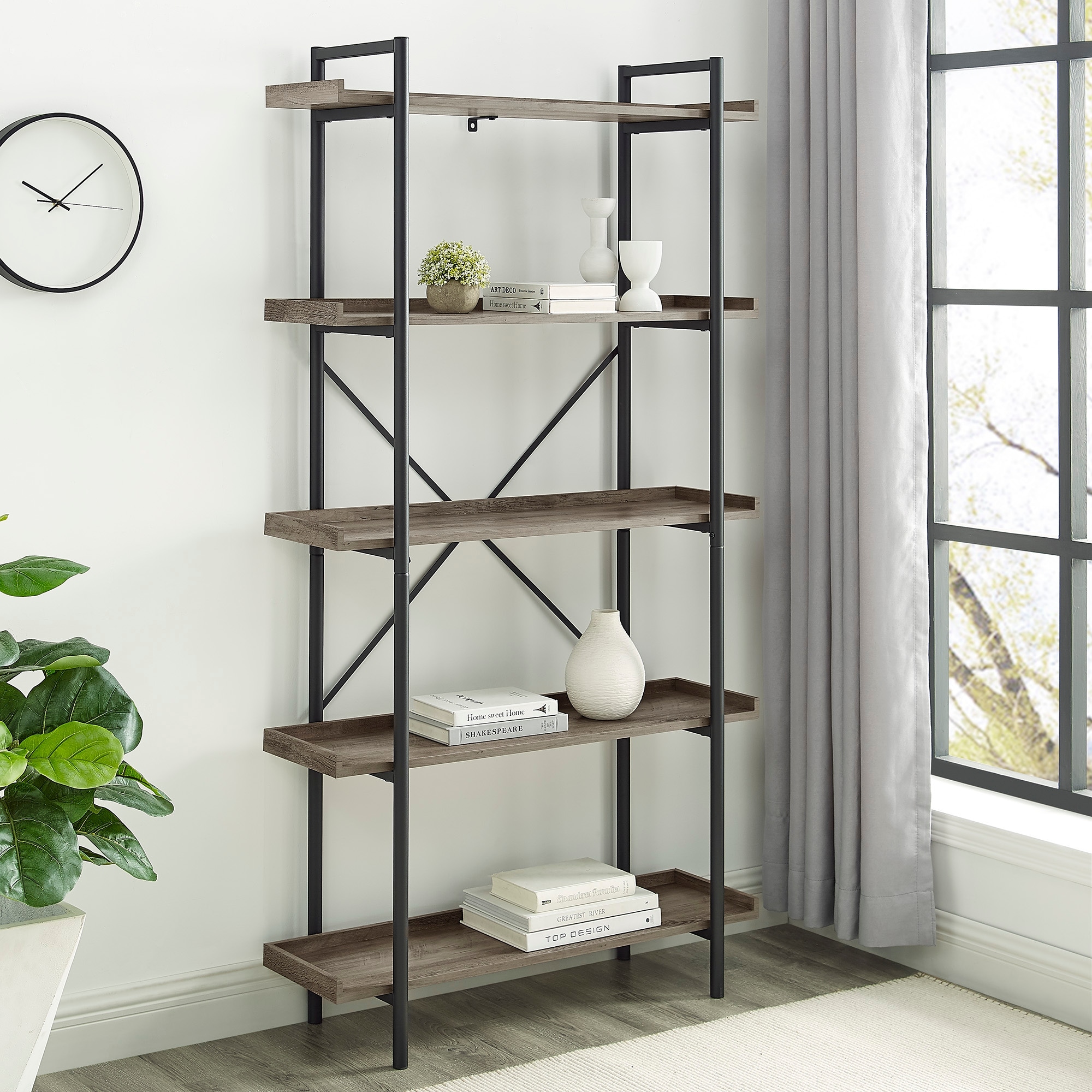 Walker Edison Edelman 68-inch Urban Pipe Bookshelf - Overstock