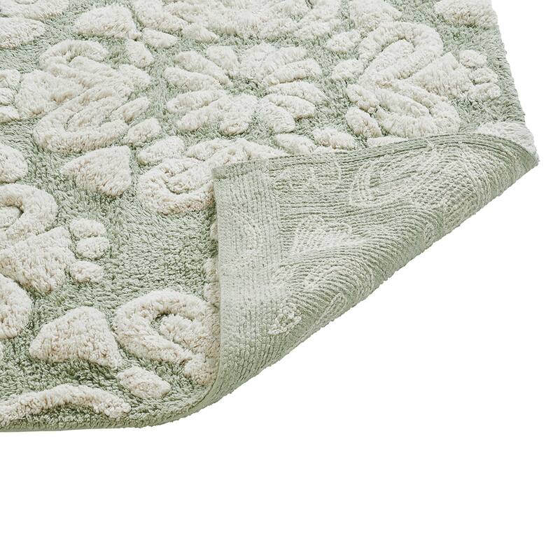 Better Trends Medallion Collection 100% Cotton 3-Pc Set Bathroom Rugs-Soft & Super Absorbent, Non-Skid Latex, Machine Washable