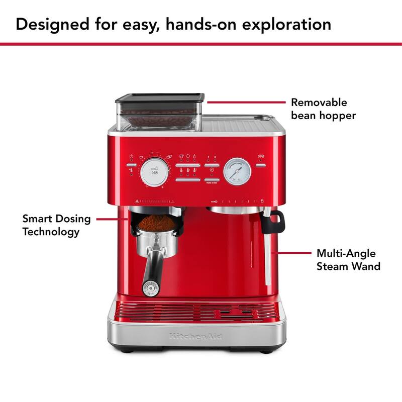 KitchenAid Semi Automatic Espresso Machine with Burr Grinder, KES6551