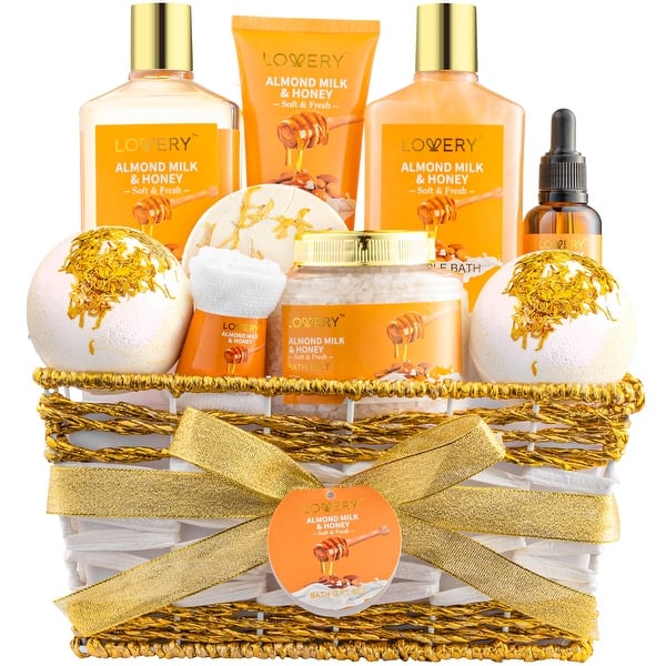 Gift Basket For Women - 10 Pc Almond Milk & Honey - Self Care Kit - 10 pc - Bed Bath & Beyond
