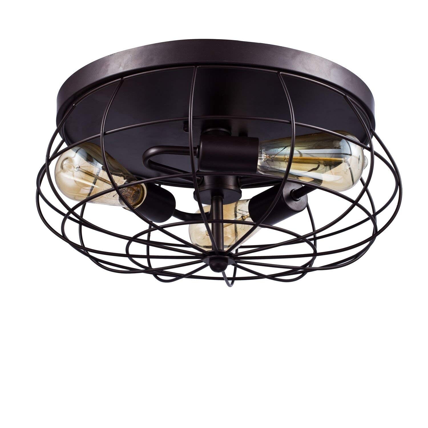 Shop 3 Light Vintage Industrial Ceiling Light Fixture Oil Rubbed