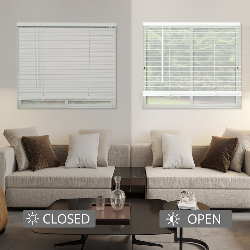 CHICOLOGY Cordless 1-Inch Vinyl Mini Blinds, Gloss White 84 Height