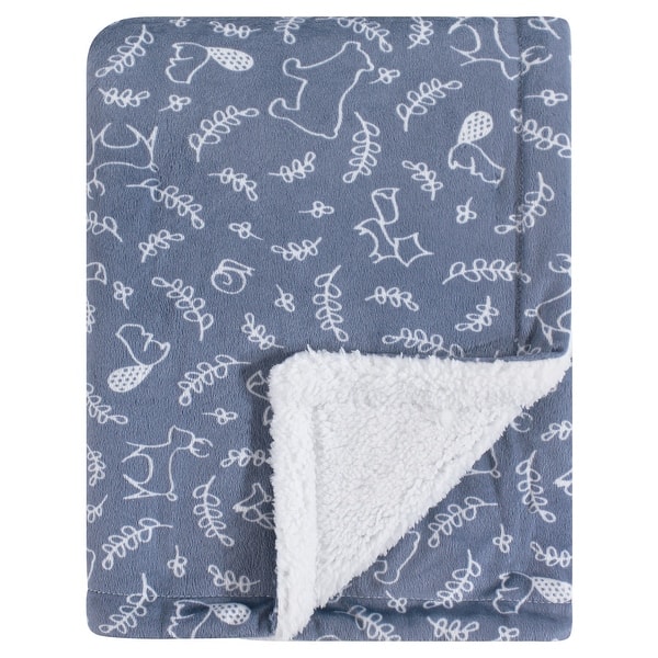 slide 1 of 1, Yoga Sprout Baby Boy Mink and Faux Shearling Plush Blanket, Forest, One Size - Forest - One Size One Size - Forest