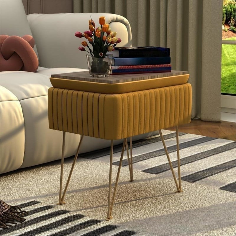 With Storage Small Ottoman