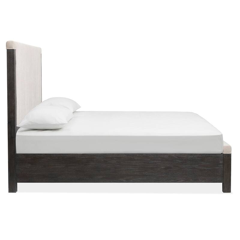 Magnussen Home Plum Creek Ravenwood Black Upholstered Panel Storage Bed