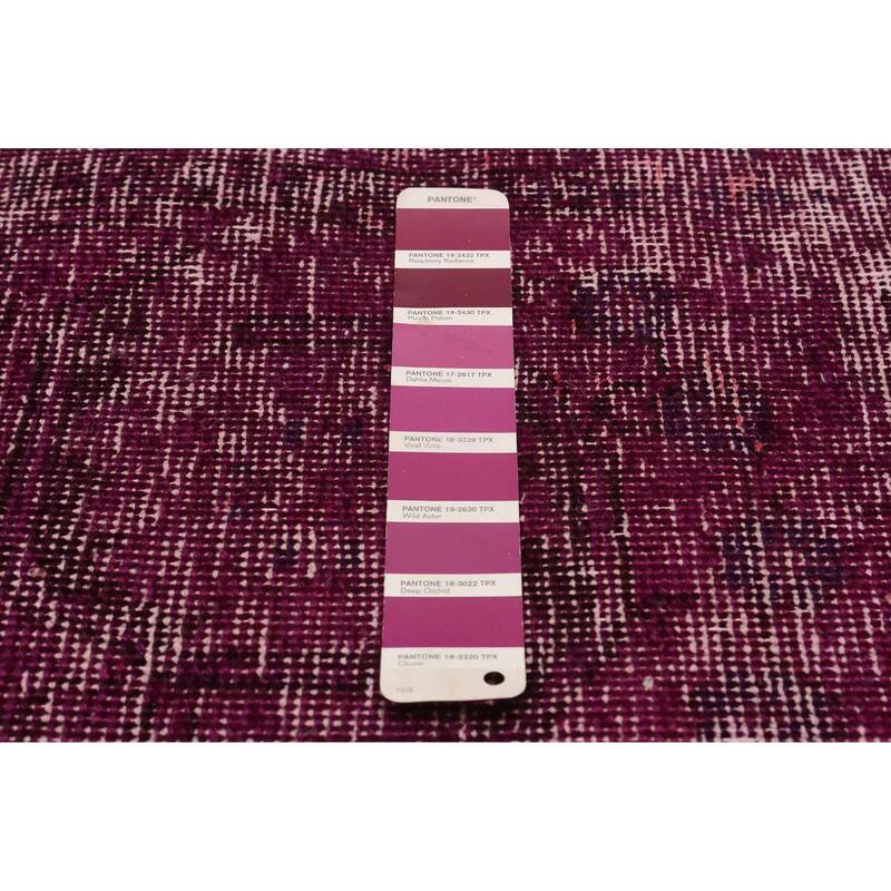 ECARPETGALLERY Hand-knotted Color Transition Dark Magenta Wool Rug - 9'7 x 12'10