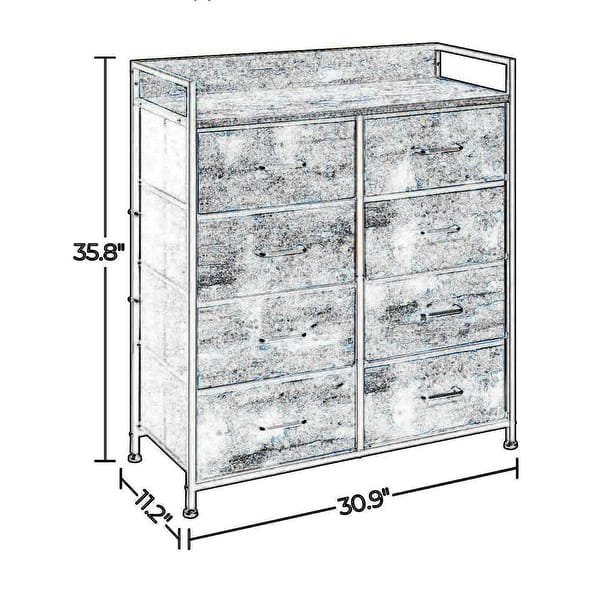 36 Inch Tall Dresser Chest, 8 Drawers, Black Handles, Rustic Brown Finish -  Bed Bath & Beyond - 40693244