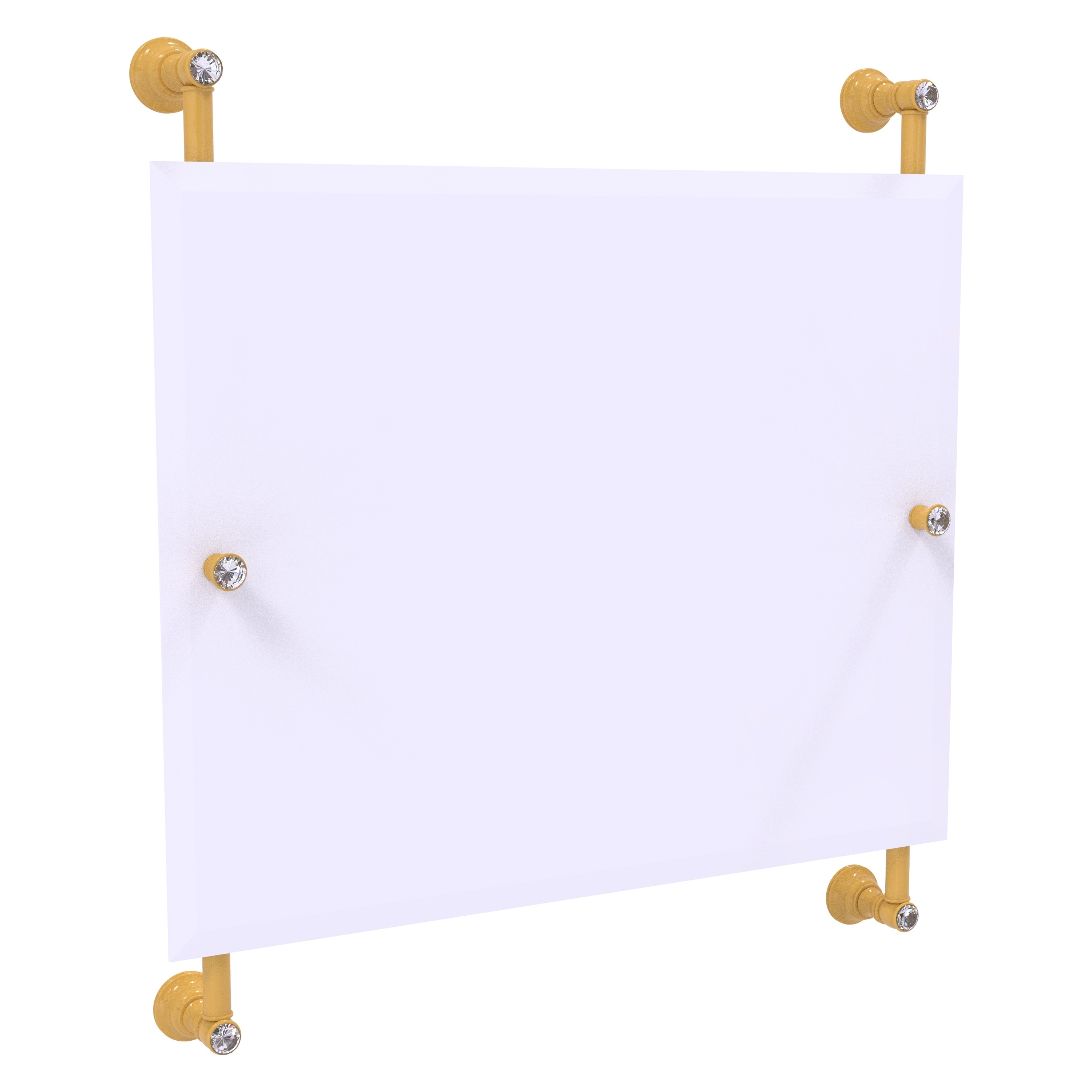 Allied Brass Carolina Crystal Landscape Rectangular Frameless Rail Mounted Mirror