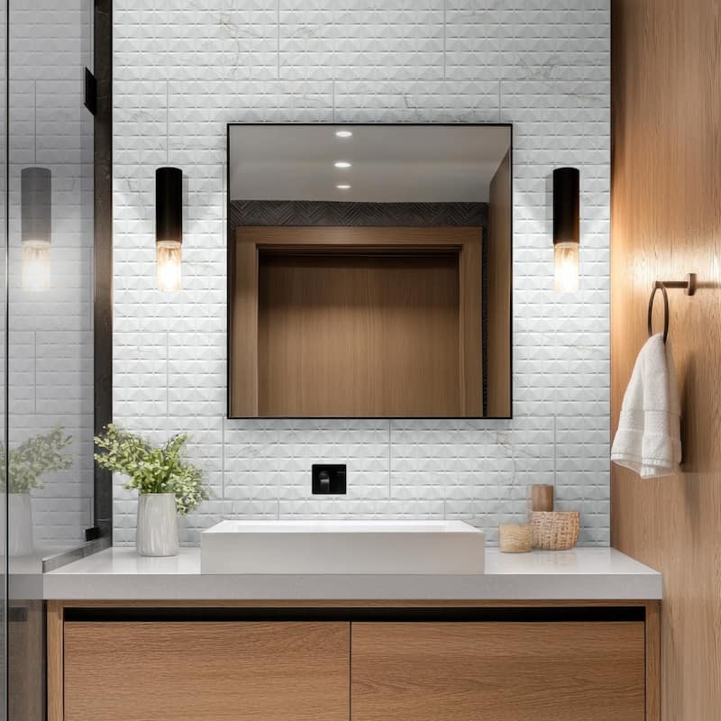 Ackland AKNPTLINCU12X24G-CA Linea - 12" x 24" Ceramic Wave Wall Tile -