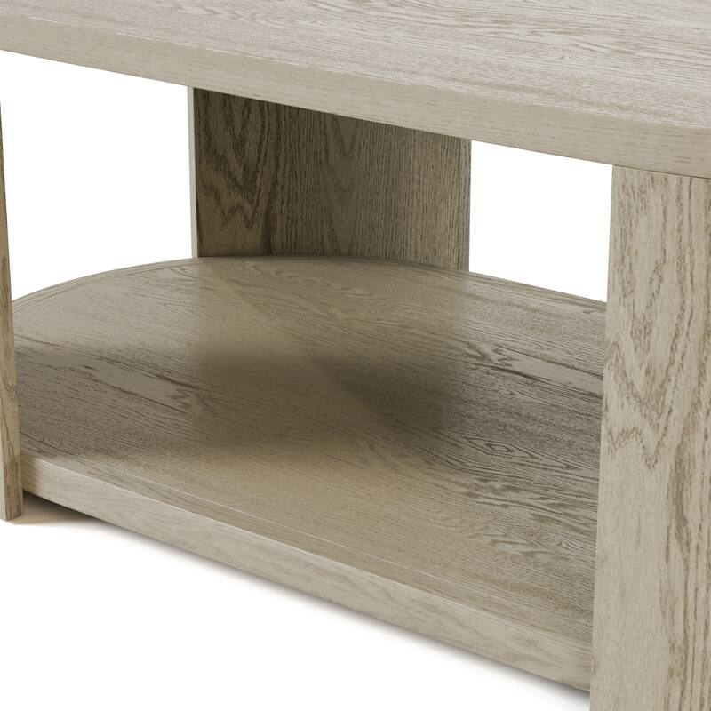 Furniture of America Piez Modern Oak Wooden Oval Cocktail Table with Casters