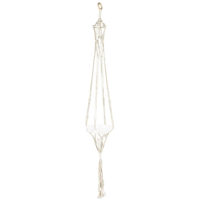 Cotton Macrame Plant Hanger - 2.0"L x 2.0"W x 57.0"H